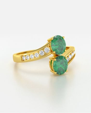 Video: Gold Emerald Diamonds Ring 1.32grs