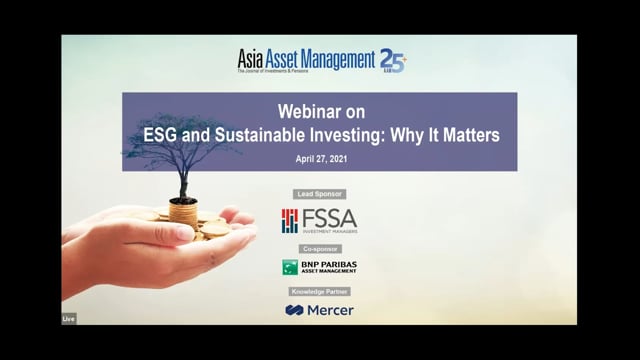 Webinar on ESG and Sustainable Investing