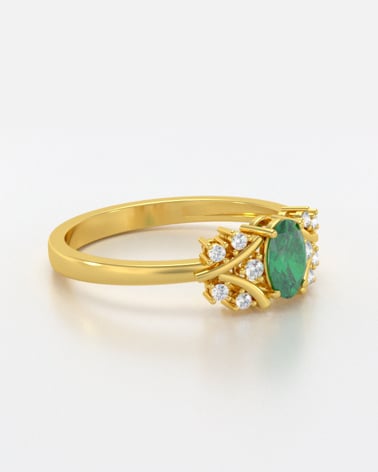 Video: Gold Emerald Diamonds Ring 1.556grs