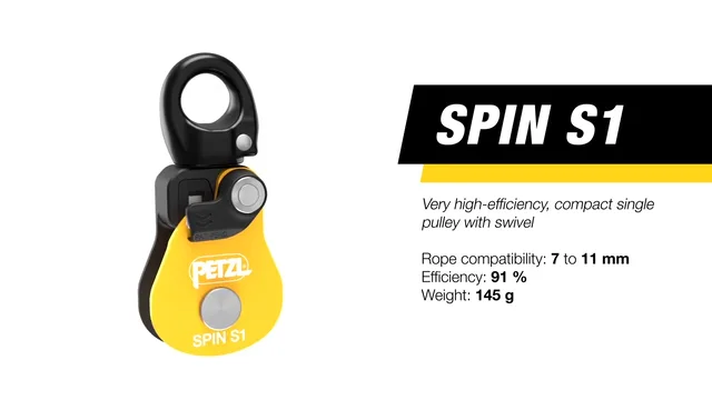 SPIN S1 - Very high efficiency, compact single pulley with swivel