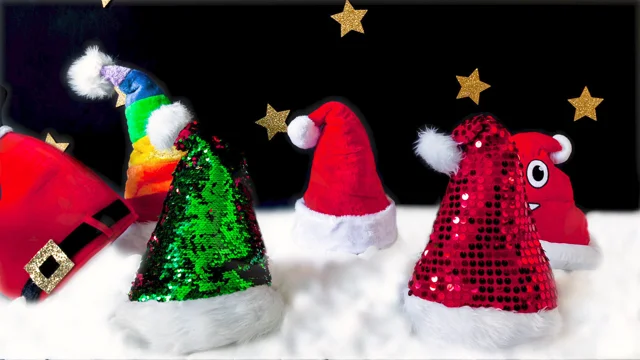 Bonnet de père Noel lumineux avec étoiles clignotantes