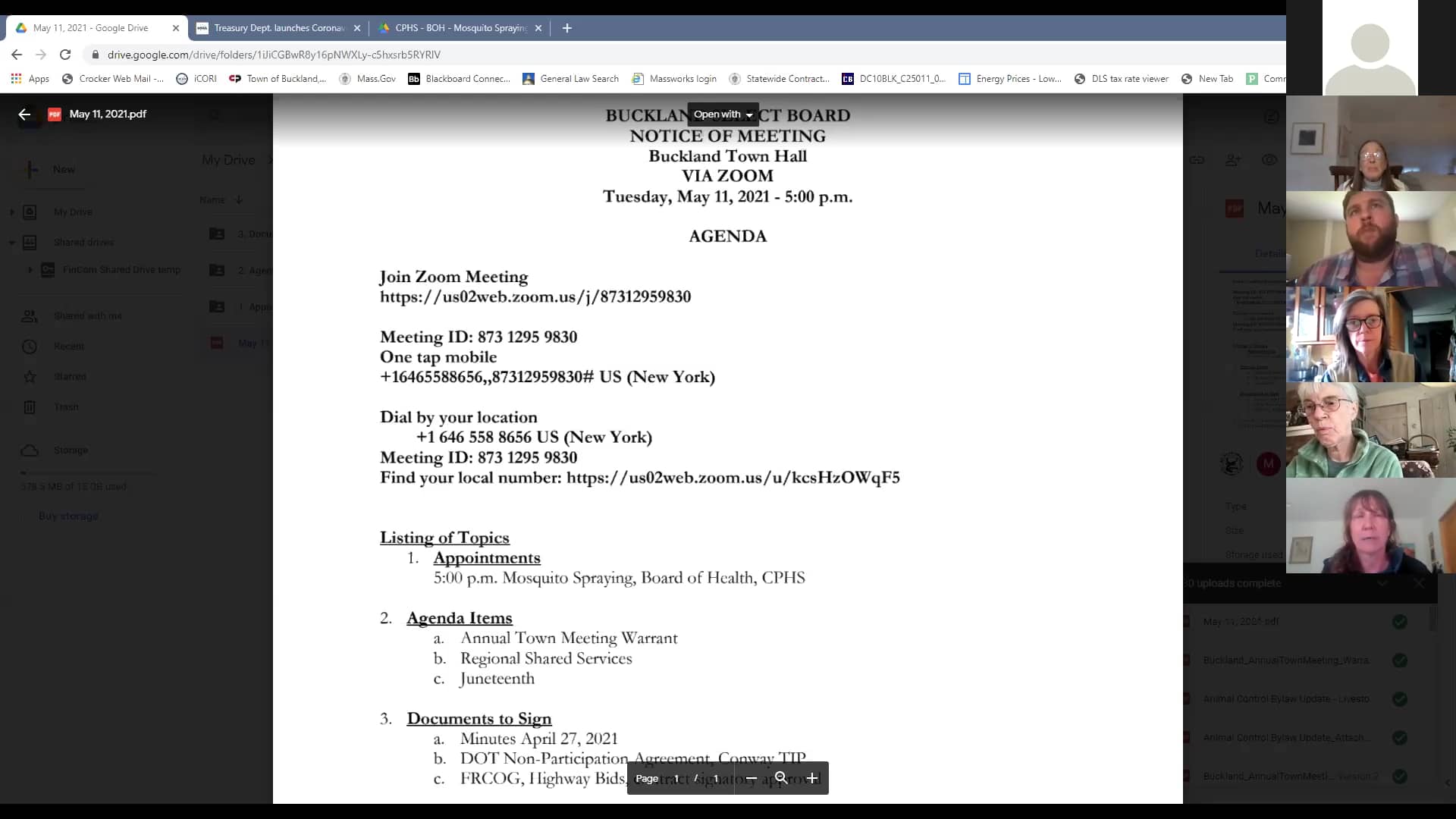 Buckland Select Board May 11, 2021 on Vimeo