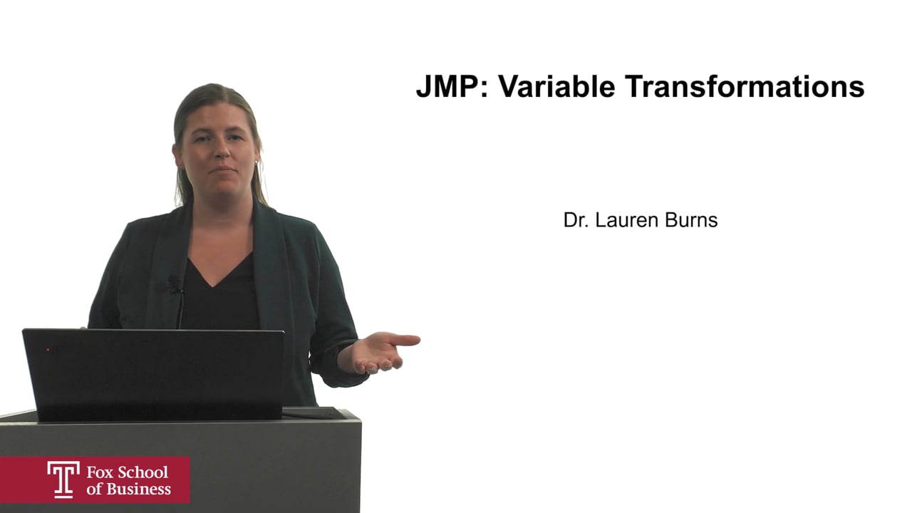 JMP: Variable Transformations