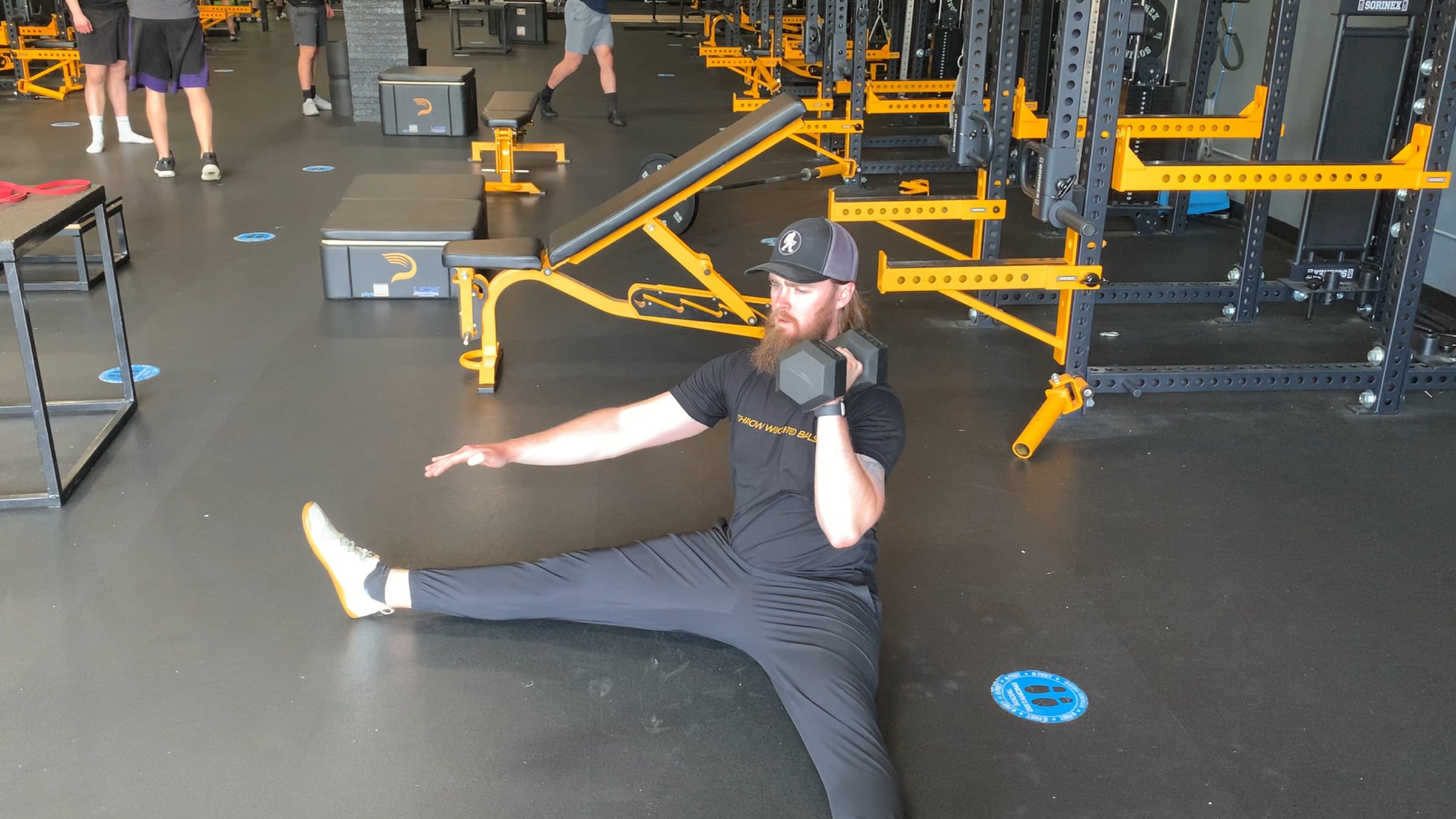 Dumbbell Single Arm Seated Z Press