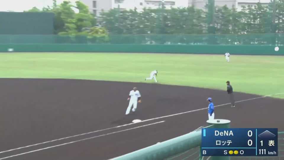 【ファーム】プレーボール即好守!! マリーンズ・福田光が一二塁間のゴロを軽快にさばく!! 2021/5/13 M-DB(ファーム)