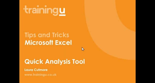 Microsoft Excel: Quick Analysis Tool