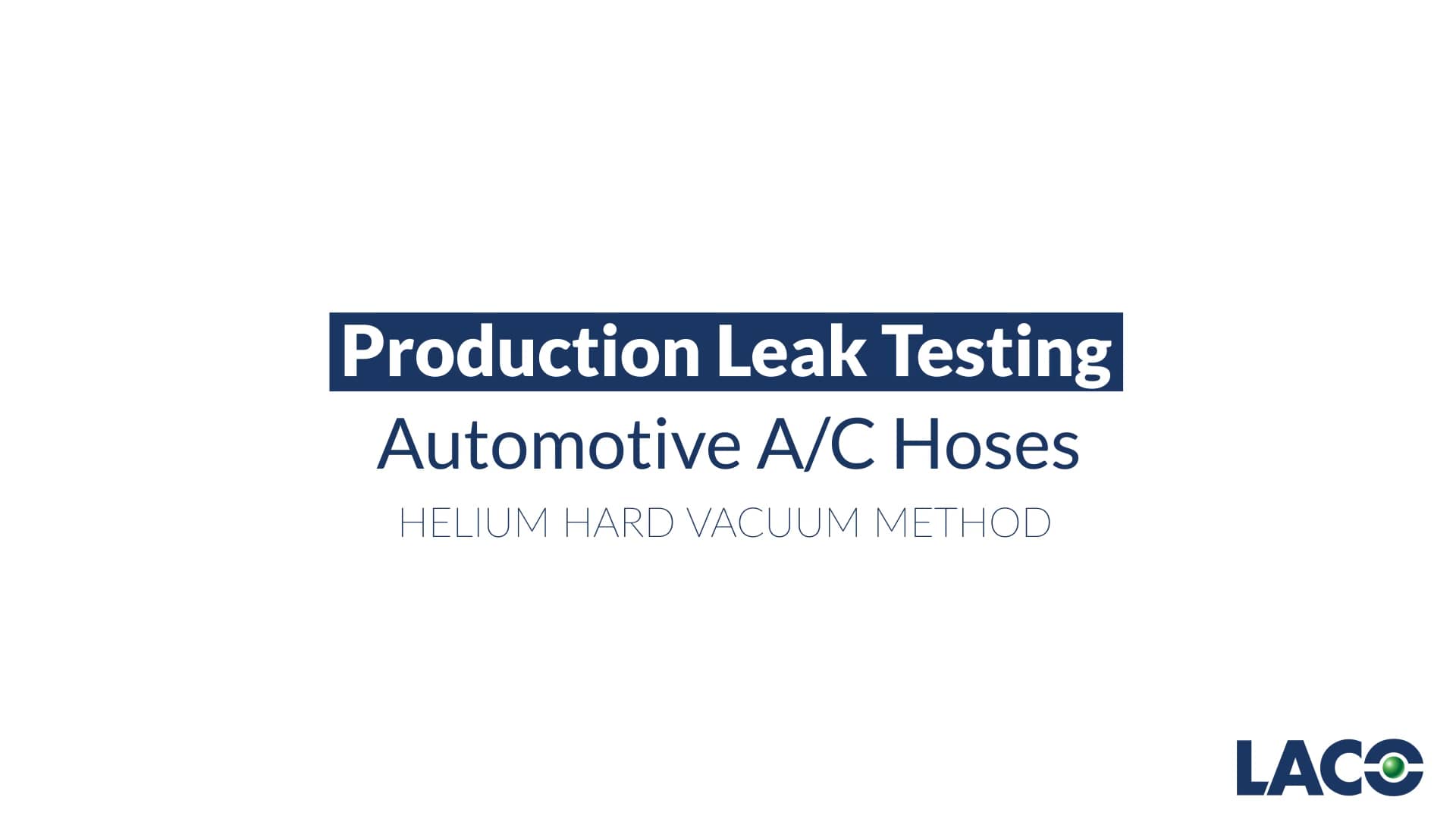 A/C Hose Leak Testing on Vimeo