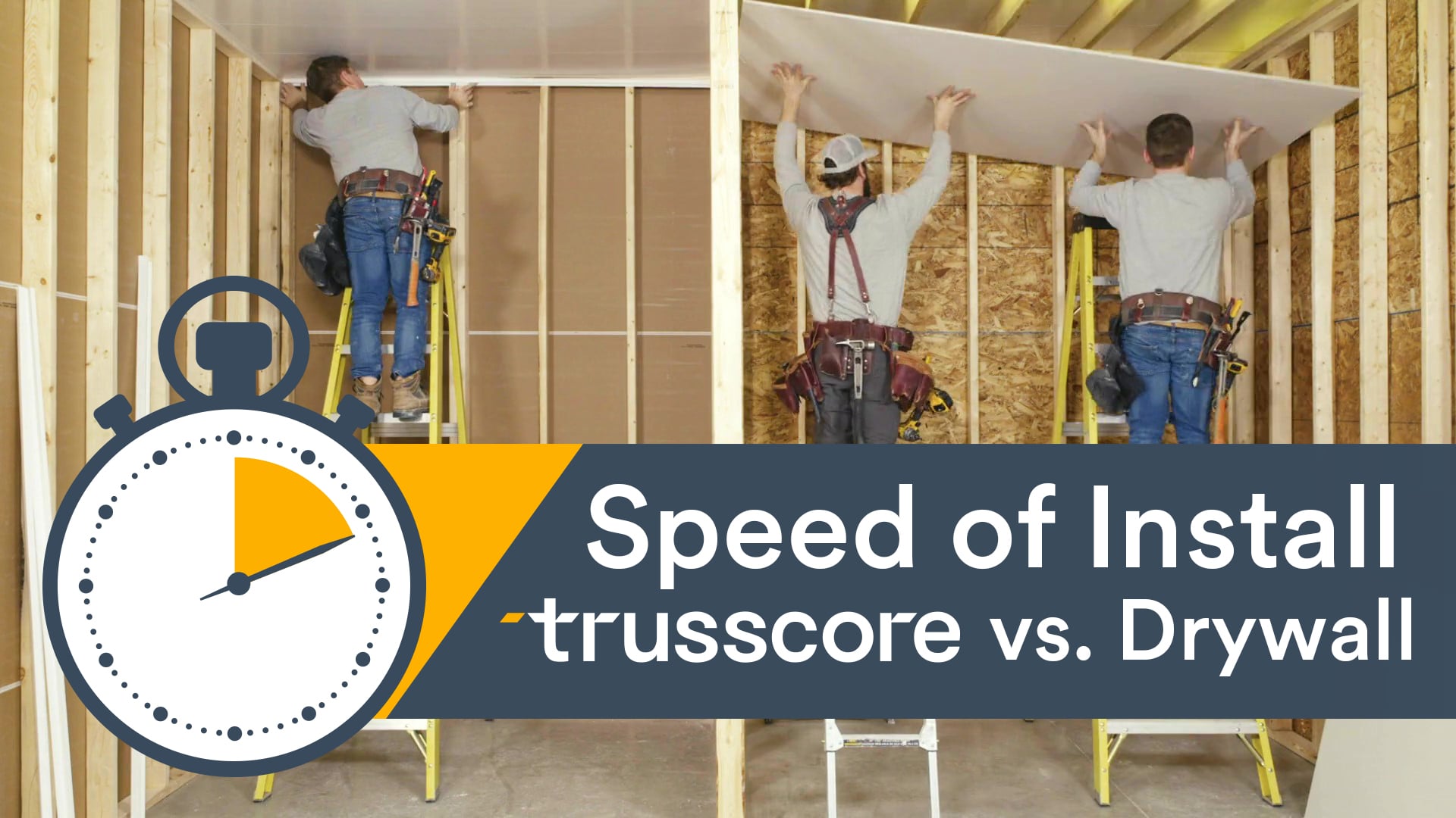 Speed of Wall Panel Install - Trusscore PVC Wall Panel vs. Drywall.