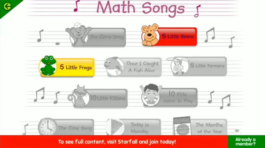 Starfall Math Songs