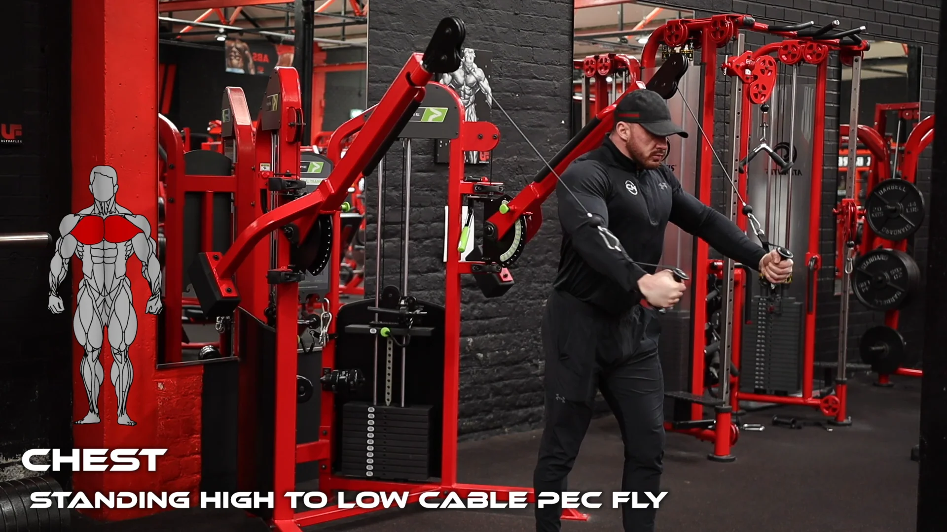 Standing high to low cable fly exercise instructions and video