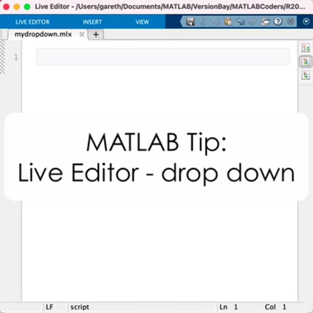 MATLAB Tip: Live Editor drop down