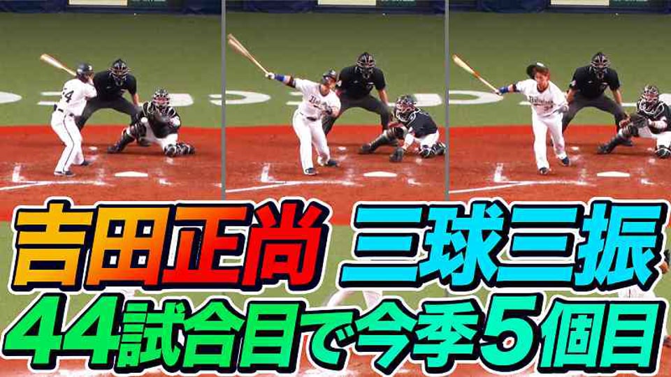 【三振が珍プレー】バファローズ・吉田正『44試合で今季5個目の三振』を喫する
