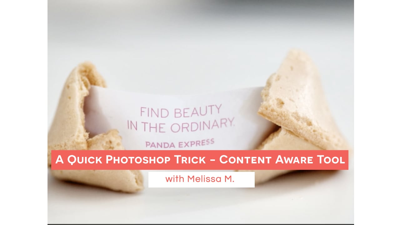 A Quick Photoshop Trick - Content Aware Tool (with Melissa)