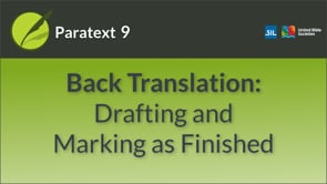 Back Translation: How to Draft and Mark as Finished