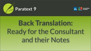 Back Translation: Ready for the Consultant and their Notes