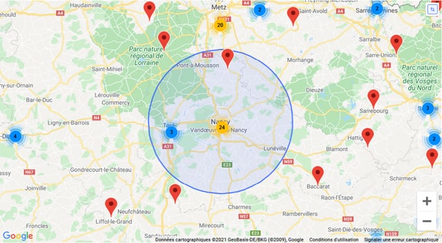 Trouver un intervenant (liste, carte)