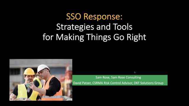 SSO Response Strategies and Tools 5-18-21