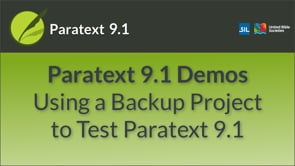 Using a backup for testing | What's New in 9.1