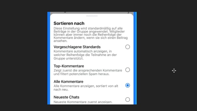 Neue Kommentar Funktion für FB Gruppen