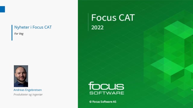 Lanseringsseminar 2021 Veg: Nyheter i Focus CAT og Focus CAT Veg