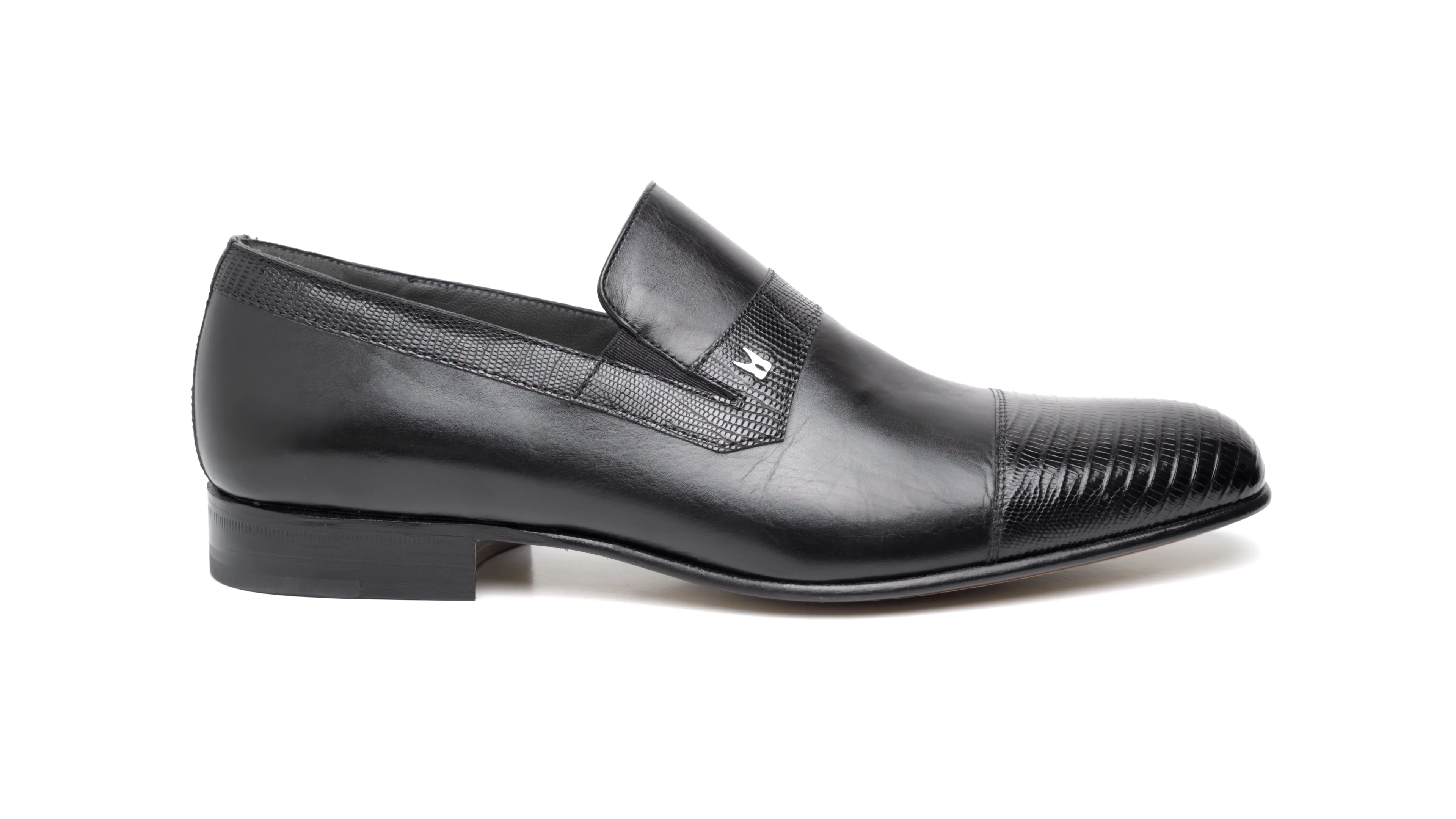 Moreschi 43153 - Lizard & Calfskin Loafers Black 
