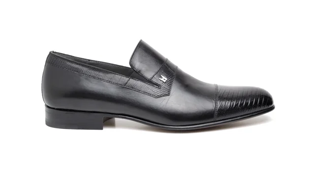 Moreschi 43153 - Lizard & Calfskin Loafers Black 