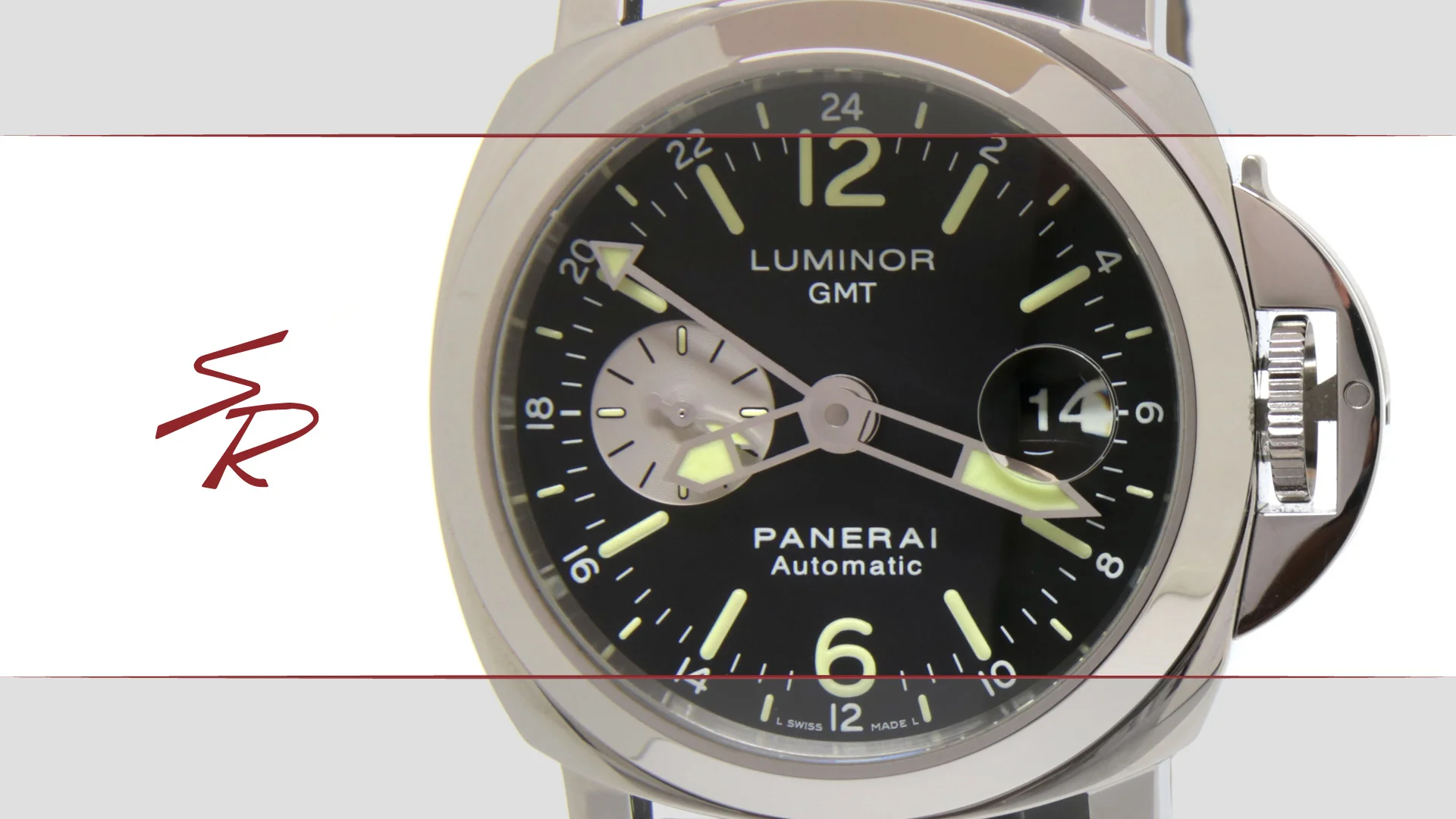 Panerai Luminor 44mm GMT Black Brown Alligator PAM00088