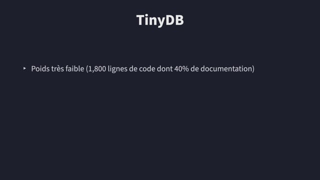 Dans quels cas utiliser TinyDB ?