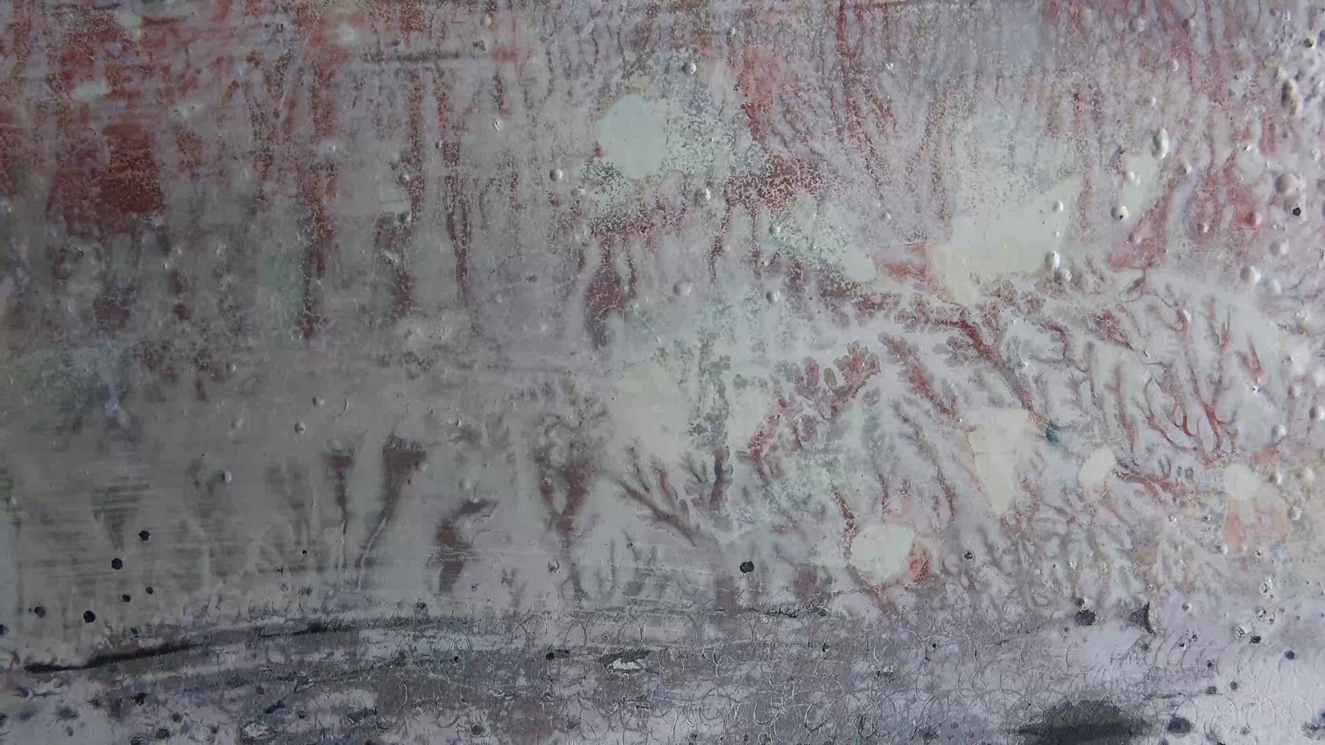 Erosion - vue macroscopique sur une huile sur toile