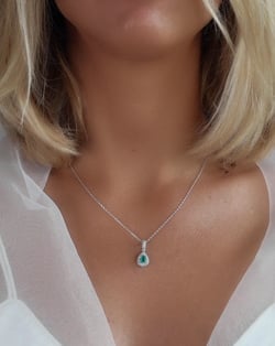 Vídeo: Collar Colgante Esmeralda y Diamantes Cadena Plata de Ley incluida