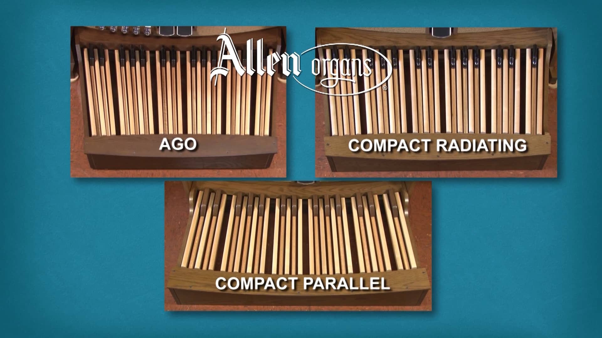 Allen Organ Pedalboard Comparison AGO and Compact on Vimeo