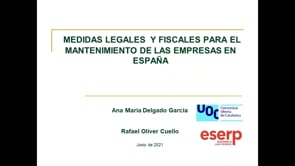 MEDIDAS LEGALES  Y FISCALES PARA EL MANTENIMIENTO DE LAS EMPRESAS EN ESPAÑA