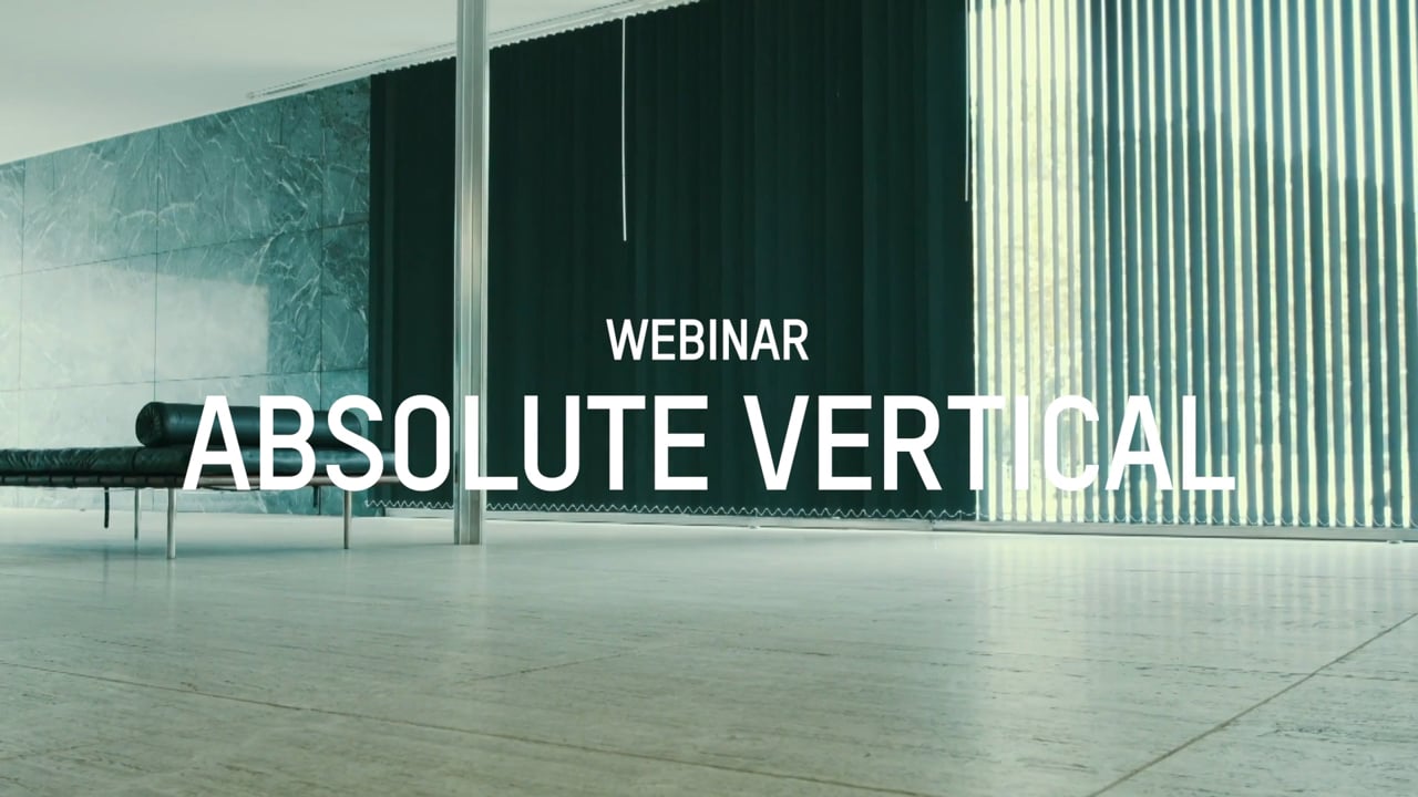 The Absolute Vertical webinar helps you to better understand the context and special features of our modular hardware concept for made-to-measure vertical blinds. The webinar is pre-recorded lecture, hosted by our product experts. Be inspired!