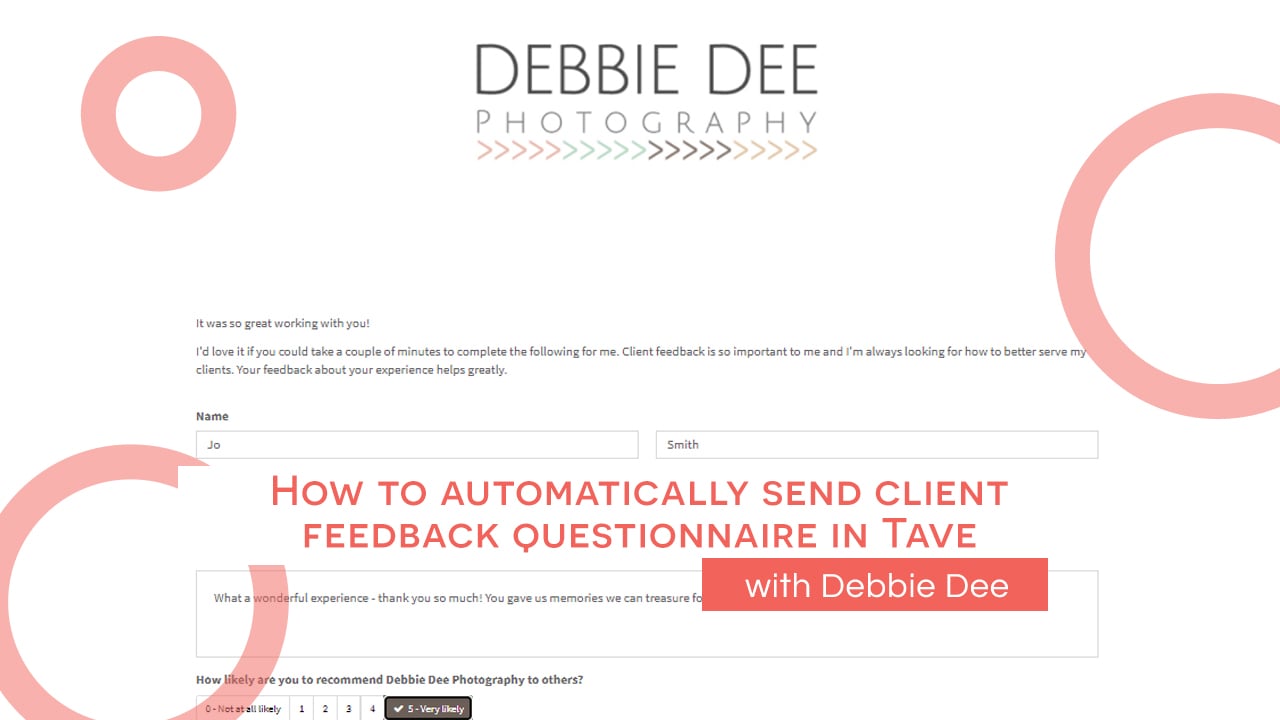 How to automatically send client feedback questionnaire in Tave