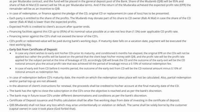 T&C: Terms of Early Exit & Summary
