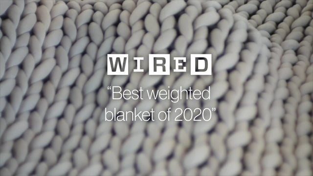 Yaasa Serenity Hand-Knit Weighted Blanket // Ivory (15lb) video thumbnail