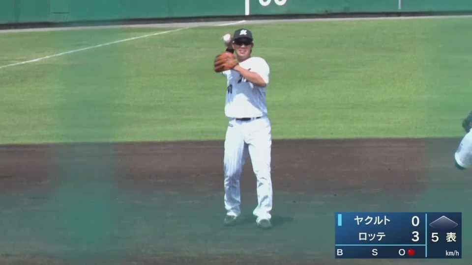 【ファーム】マリーンズ・福田光 3塁線の強い当たりを好捕!! 2021/5/29 M-S(ファーム)