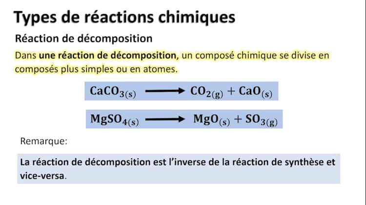 Définition  Réaction chimique