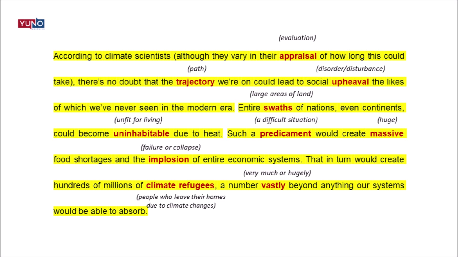 News Vocabulary: Climate change