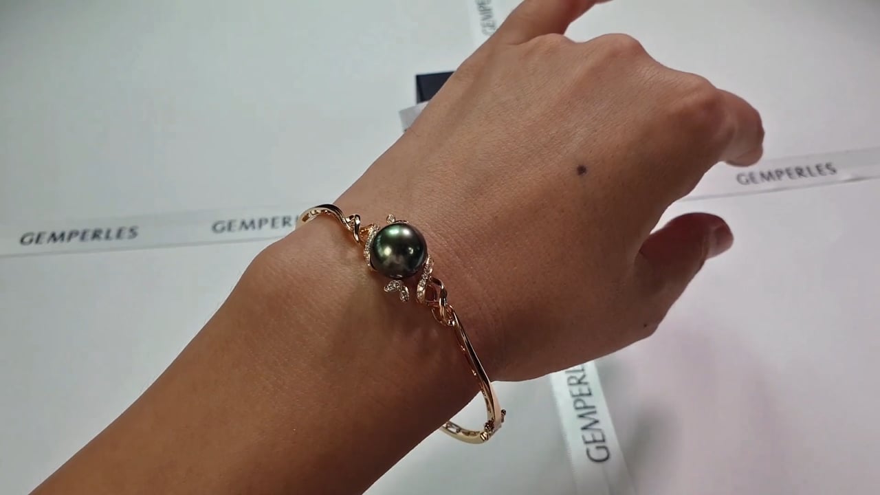 Bracelet Mont du Rigault de Genouilly - Or Jaune, Diamants & Perle de Tahiti 10/11mm, GEMME | Gemperles