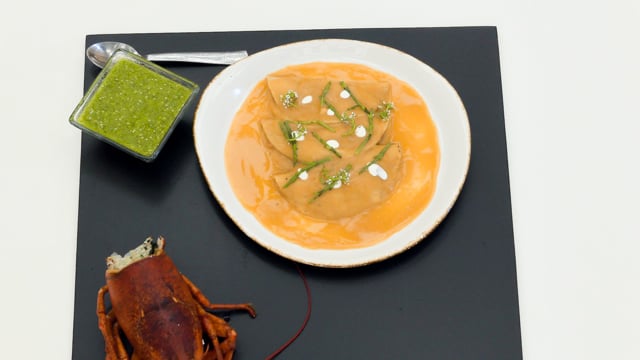 Enfrijoladas de langosta