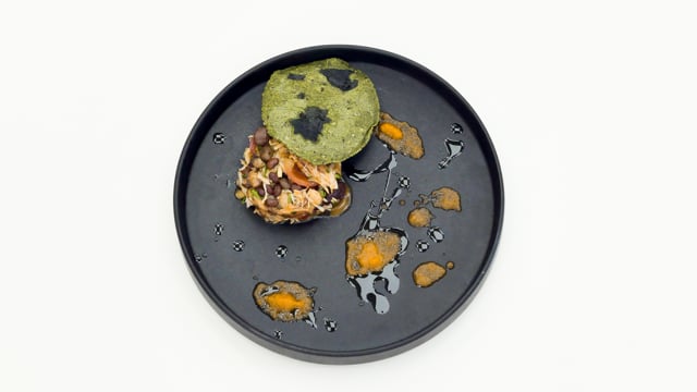 Frijoles con centollo