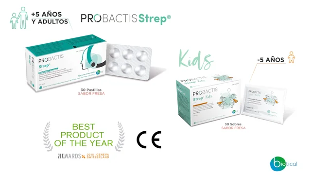 PROBACTIS Strep Kids® - probiótico oral 30 sobres para niños - sabor fresa  - con vitamina D