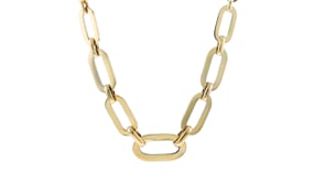 Italian 18kt Yellow Gold Paper Clip Link Necklace