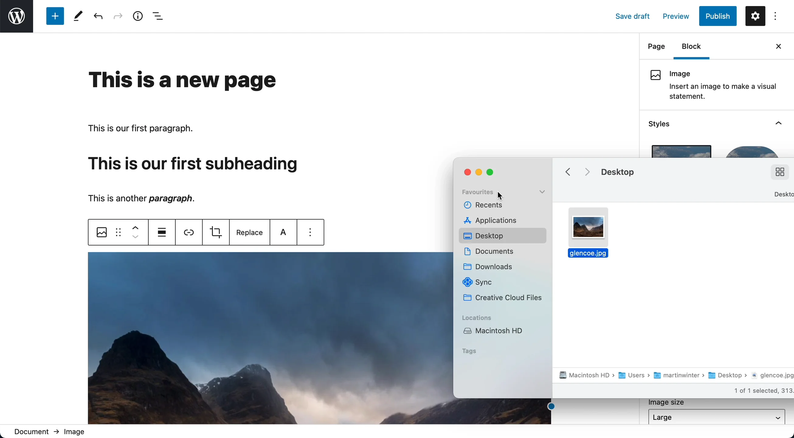 How to add an image in the WordPress editor on Vimeo