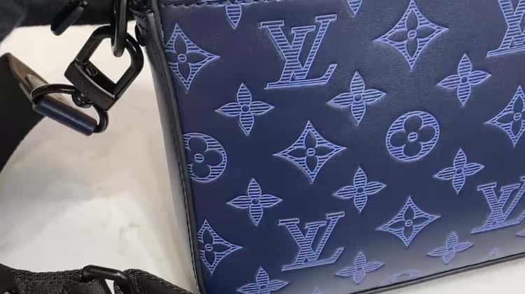 Louis Vuitton Shadow Leather Duo Messenger Bag Blue