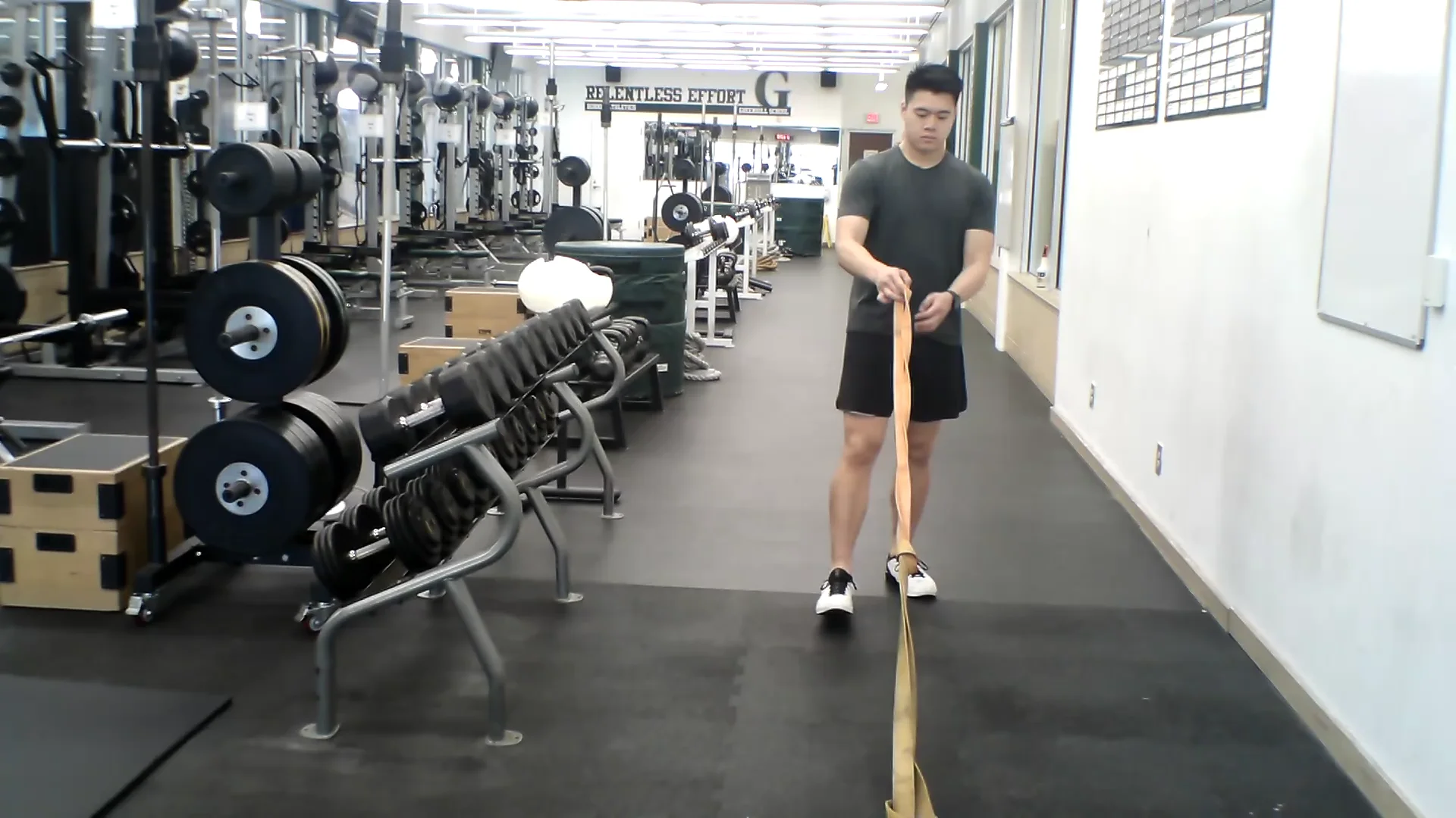 Sled or Sandbag Banded Anti-Rotation Lateral Shuffle Walk