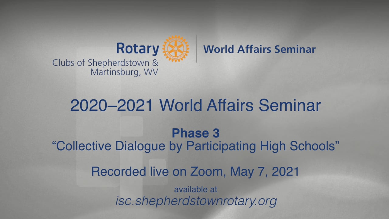 Rotary Club of Shepherdstown 202021 World Affairs Seminar Constructive Engagement for