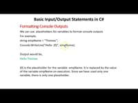 Formatted Output Statements