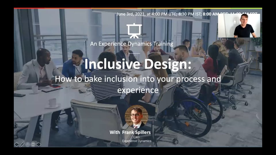 Inclusive Design webinar- How to bake inclusion into your process and experience
